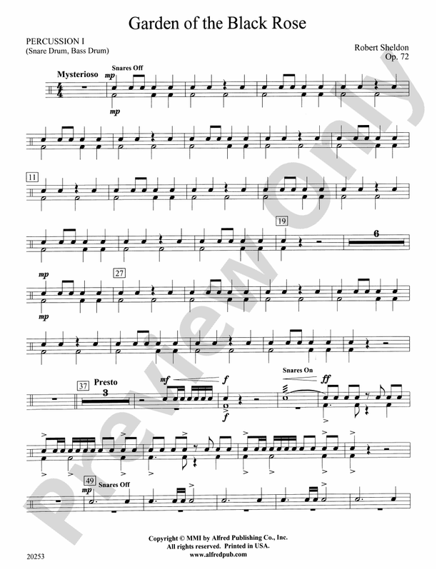 Garden of the Black Rose: 1st Percussion: 1st Percussion Part