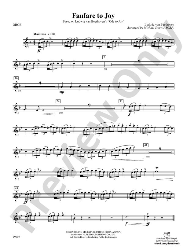 Fanfare to Joy: Oboe: Oboe Part - Digital Sheet Music Download