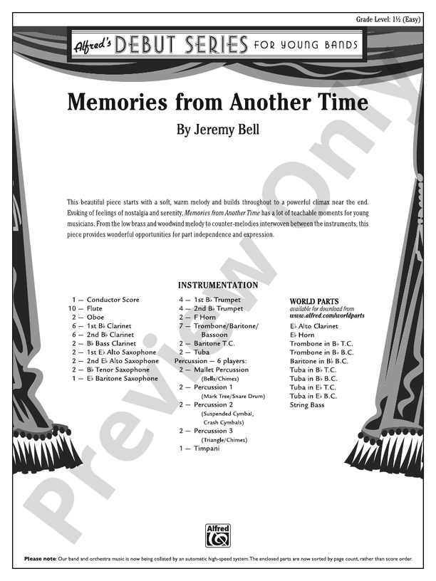 Memories from Another Time: Score