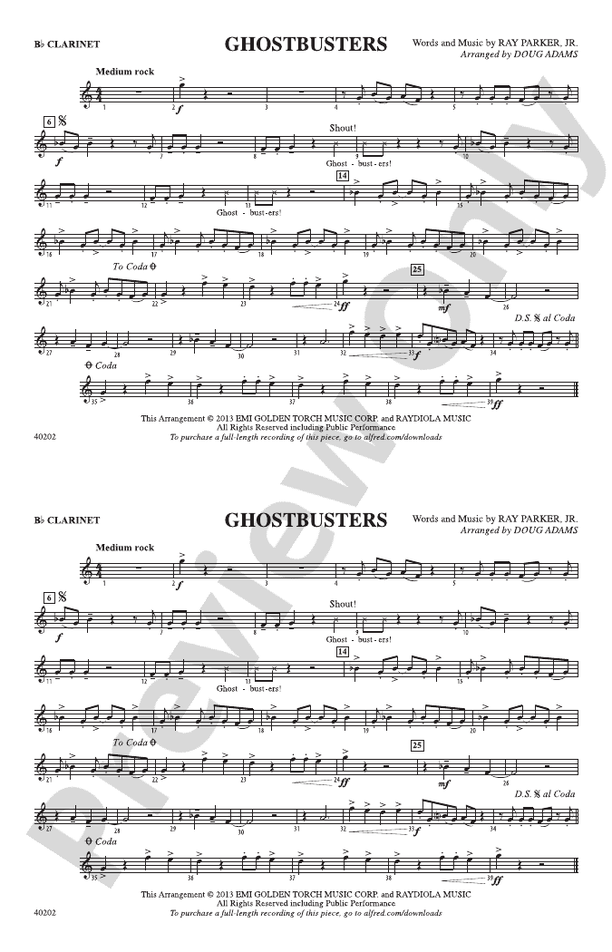 Ghostbusters 1st Bflat 1st Bflat Part Digital