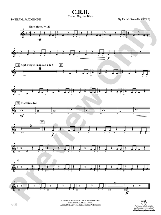 C.R.B.: B-flat Tenor Saxophone