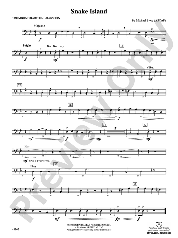 Snake Island 1st Trombone 1st Trombone Part Digital Sheet Music