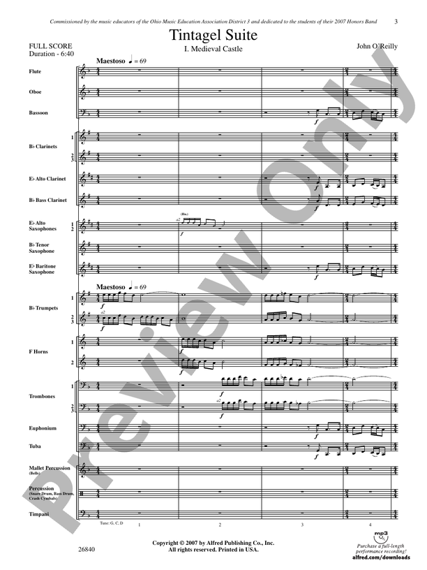 Tintagel Suite: Score: Concert Band Score - Digital Sheet Music Download