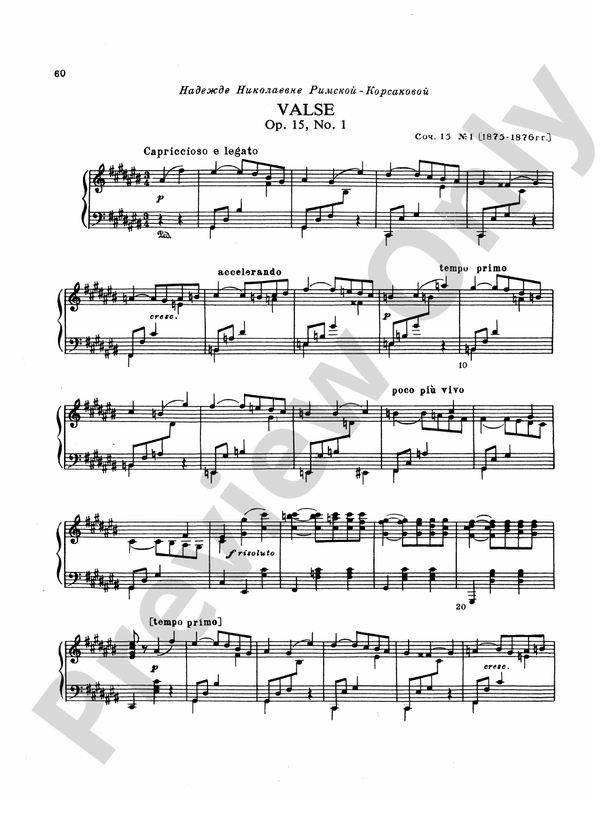 RimskyKorsakov Piano Solos, Volume II Piano Book Nicolai Rimsky