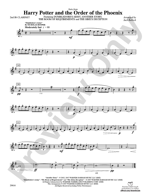 Harry Potter and the Order of the Phoenix, Suite from: 2nd B-flat ...