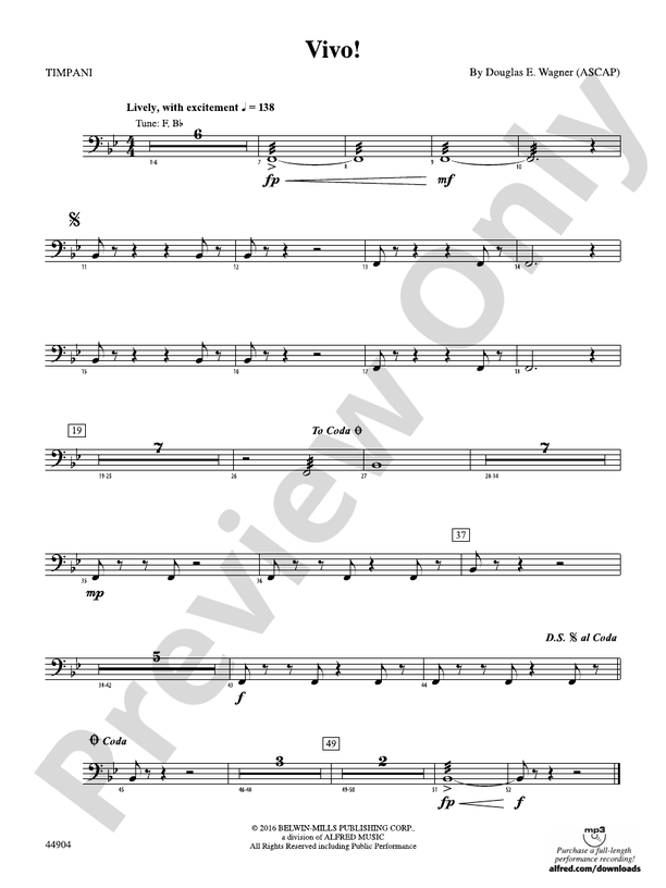 Vivo! Timpani Timpani Part Digital Sheet Music Download