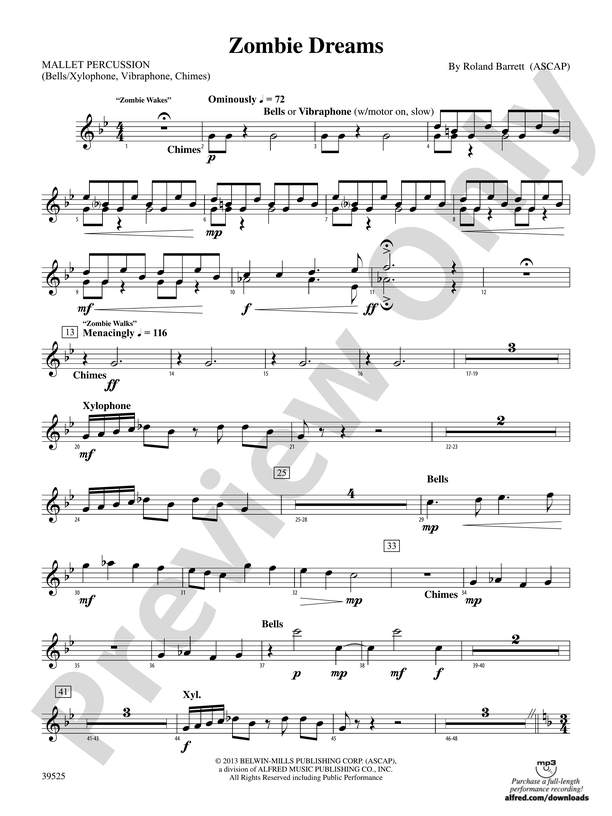 Zombie Dreams: Flute: Flute Part - Digital Sheet Music Download