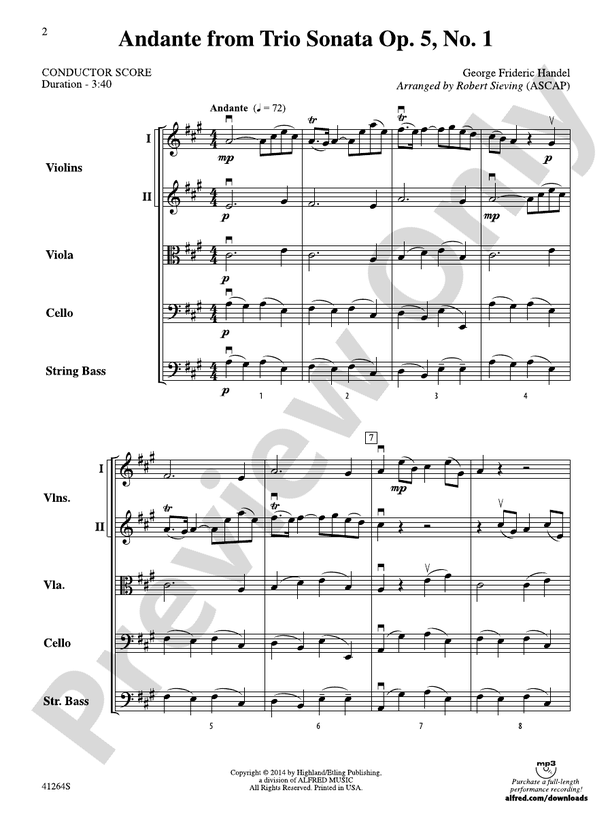 Andante from Trio Sonata Op. 5, No. 1