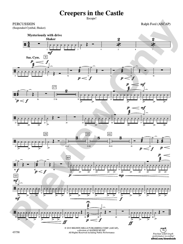 Creepers in the Castle 1st Percussion 1st Percussion Part Digital