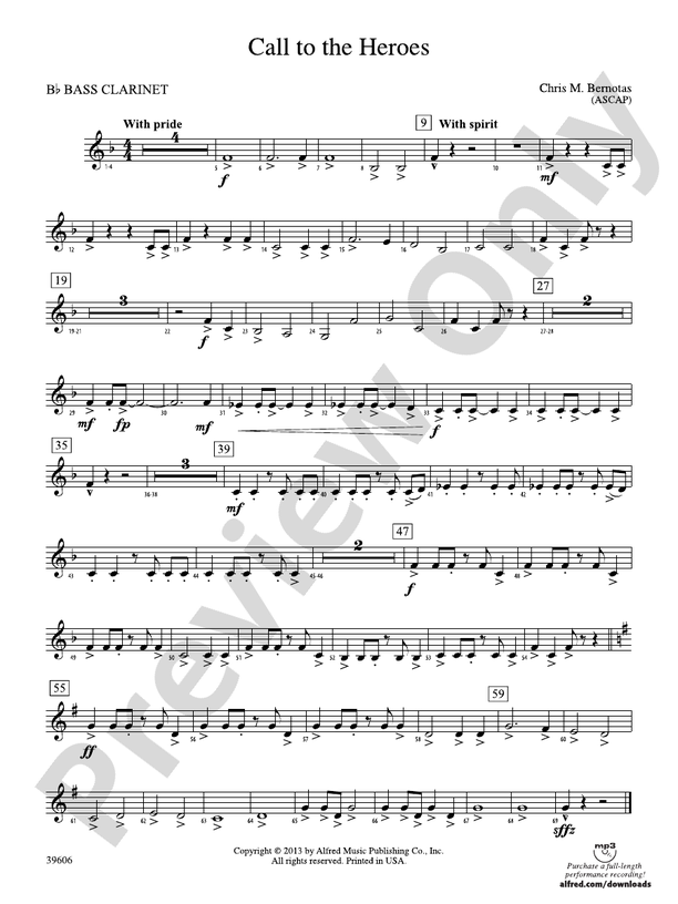 Call to the Heroes: B-flat Bass Clarinet