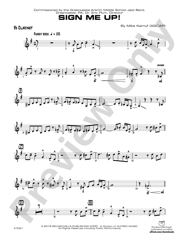 Sign Me Up!: 1st B-flat Clarinet