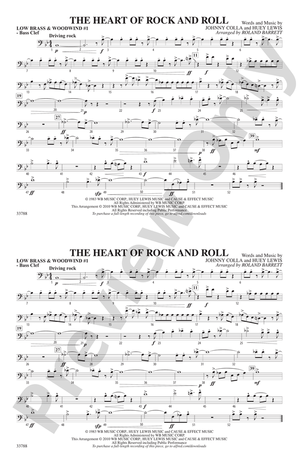 The Heart of Rock and Roll: Low Brass & Woodwinds #1 - Bass Clef