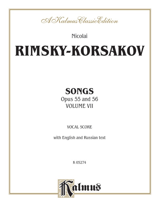 Rimsky-Korsakov: Songs, Volume VII (Russian/English): Vocal Book ...