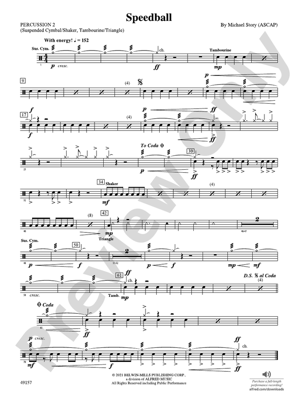 Speedball: 2nd Percussion: 2nd Percussion Part - Digital Sheet Music ...