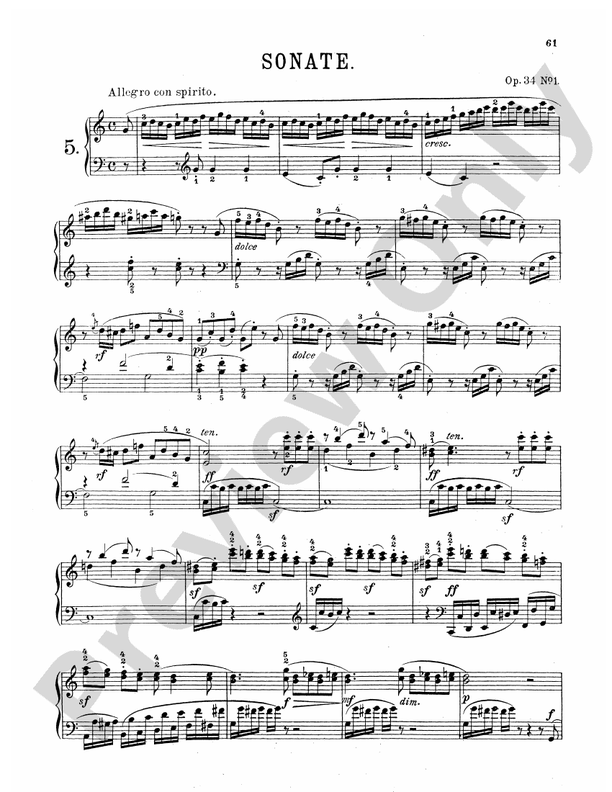 Clementi: Piano Sonatas, (Volume I): No. 5, Op. 34, No. 1