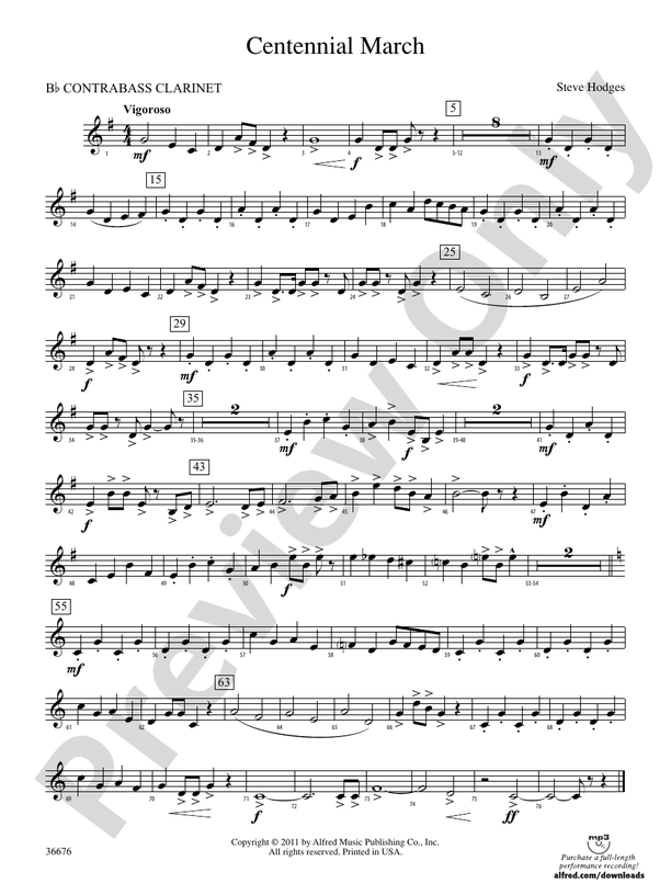Centennial March (wp) Bflat Contrabass (wp) Bflat