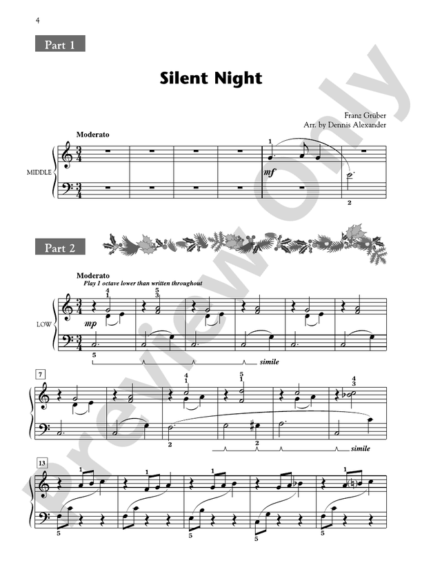 Silent Night - Piano Trio (1 Piano, 6 Hands)