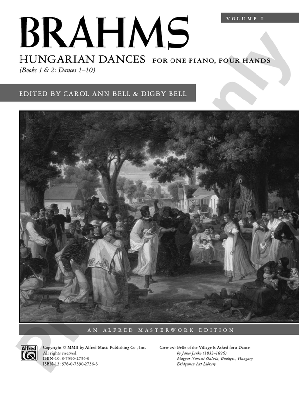 Brahms: Hungarian Dances, Volume 1 - Piano Duet (1 Piano, 4 Hands)