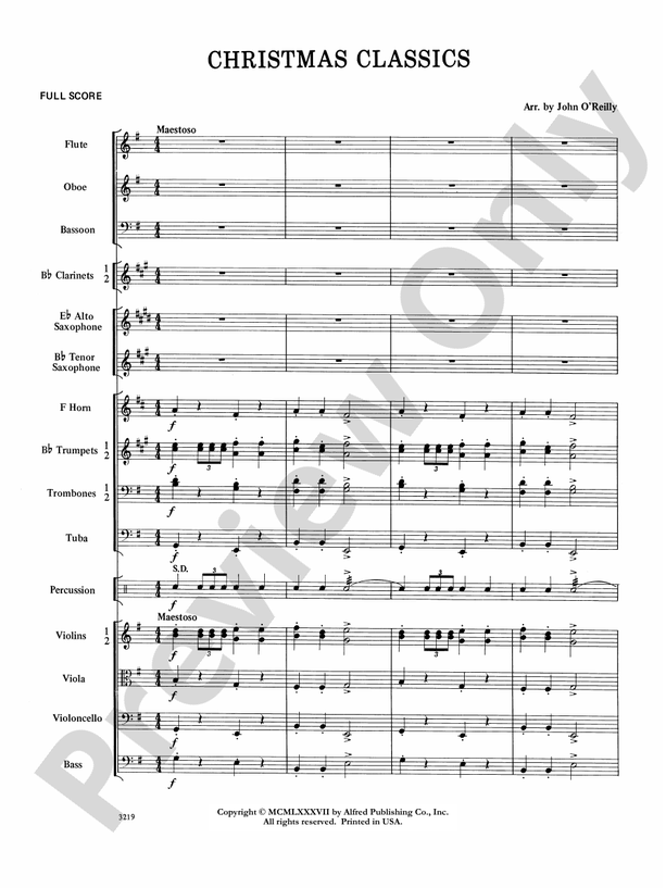 Christmas Classics Full Orchestra Conductor Score And Parts Digital