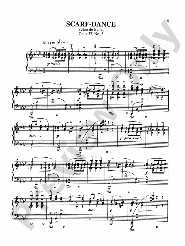 Chaminade Selected Compositions Scarf Dance, Opus 37, No. 3 Part