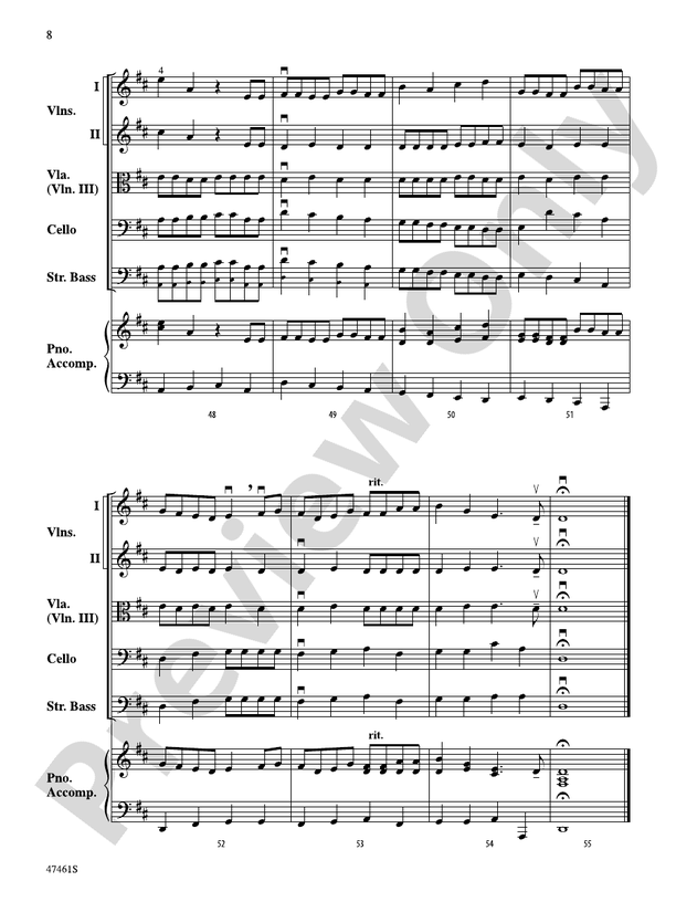 Brandenburg Concerto No. 5: Score: String Orchestra Score