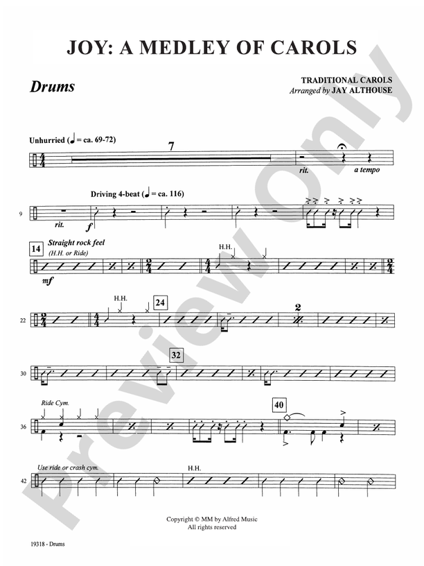 Joy: A Medley of Carols: Drums
