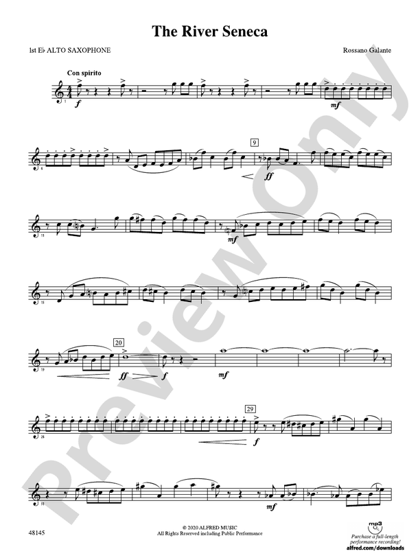 The River Seneca Eflat Alto Saxophone Eflat Alto Saxophone Part