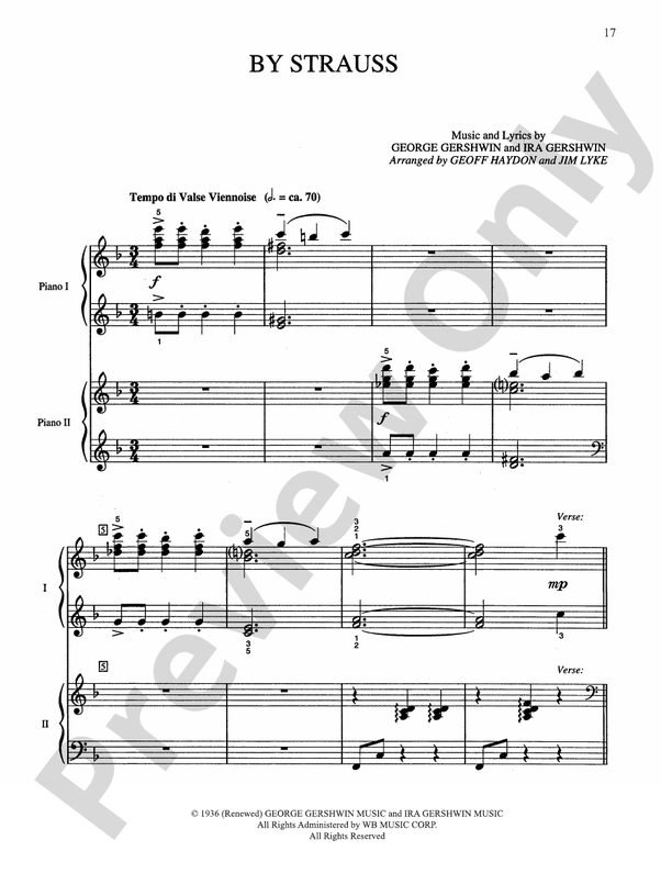 By Strauss (from "The Show Is On") - Piano Duo (2 Pianos, 4 Hands)
