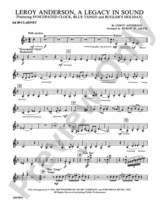 Leroy Anderson A Legacy in Sound 3rd Bflat 3rd Bflat