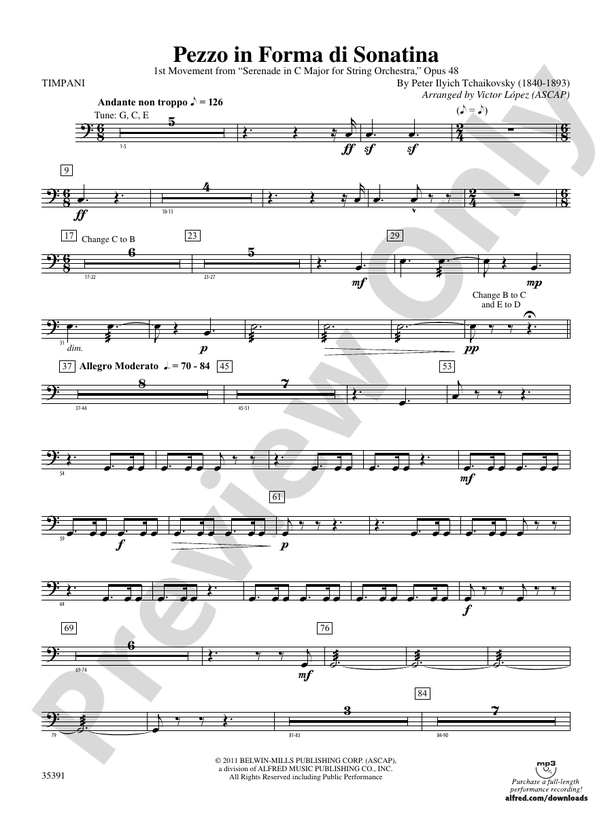 Pezzo in forma di Sonatina Timpani Timpani Part Digital Sheet Music
