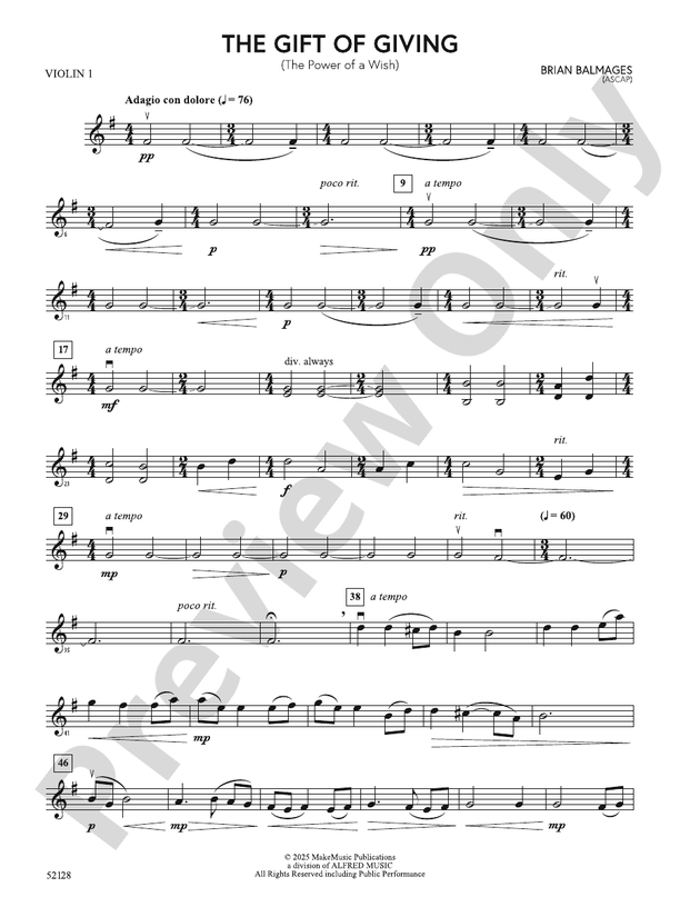 The Gift of Giving: 1st Violin