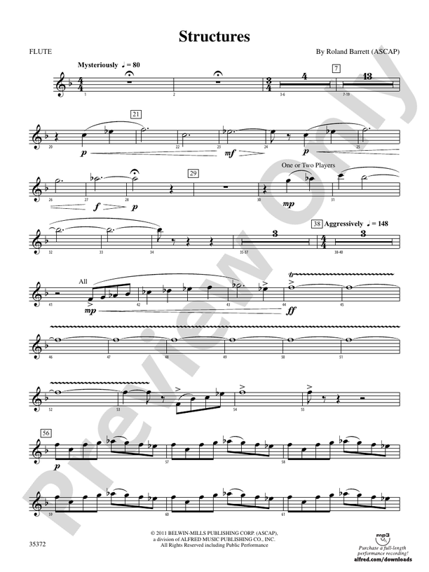 Structures Flute Flute Part Digital Sheet Music Download