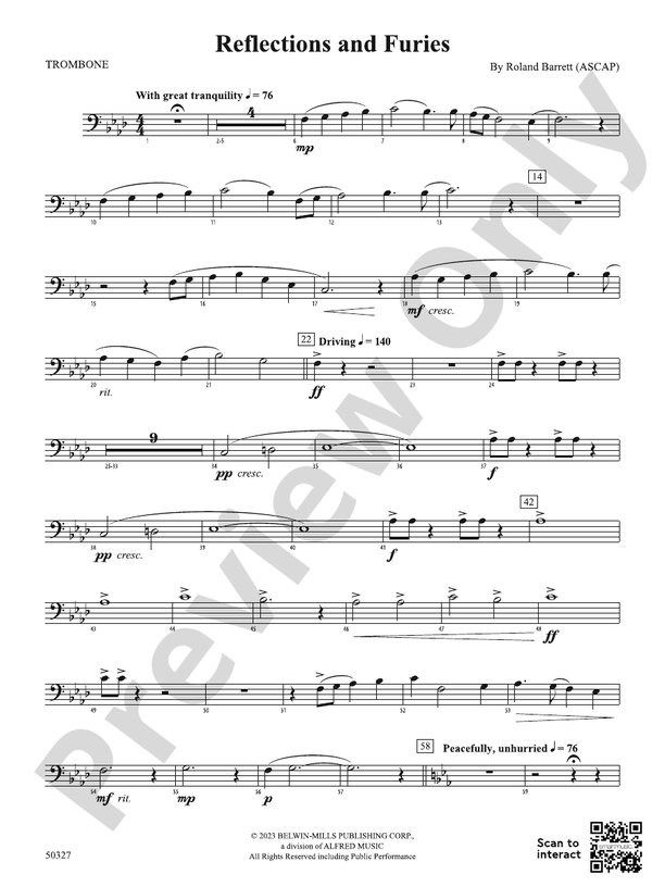 Reflections and Furies: 1st Trombone: 1st Trombone Part - Digital Sheet ...