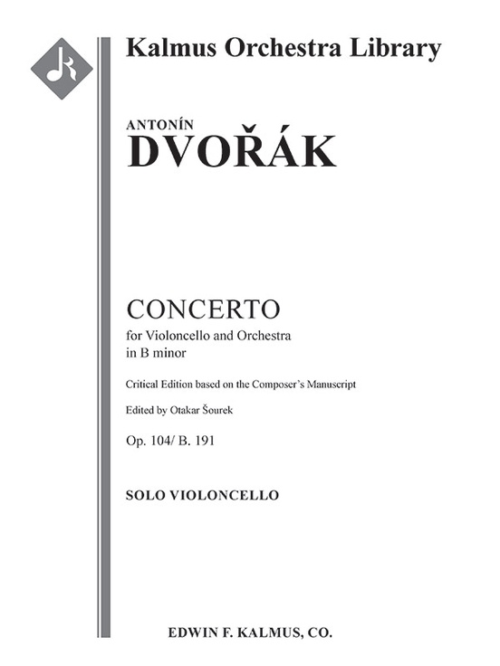 Concerto For Cello In B Minor Op 104b 191 Critical Edition Full Orchestra Conductor 8957