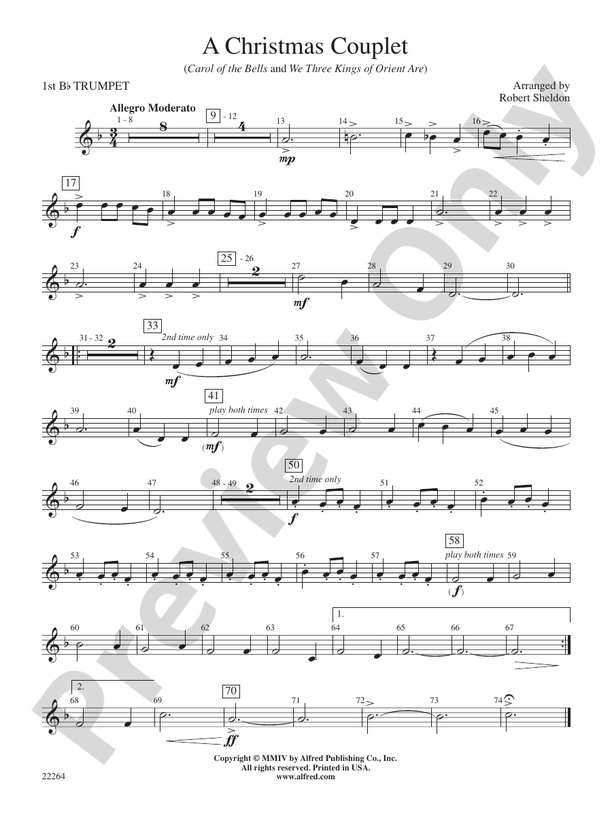 A Christmas Couplet: 1st B-flat Trumpet