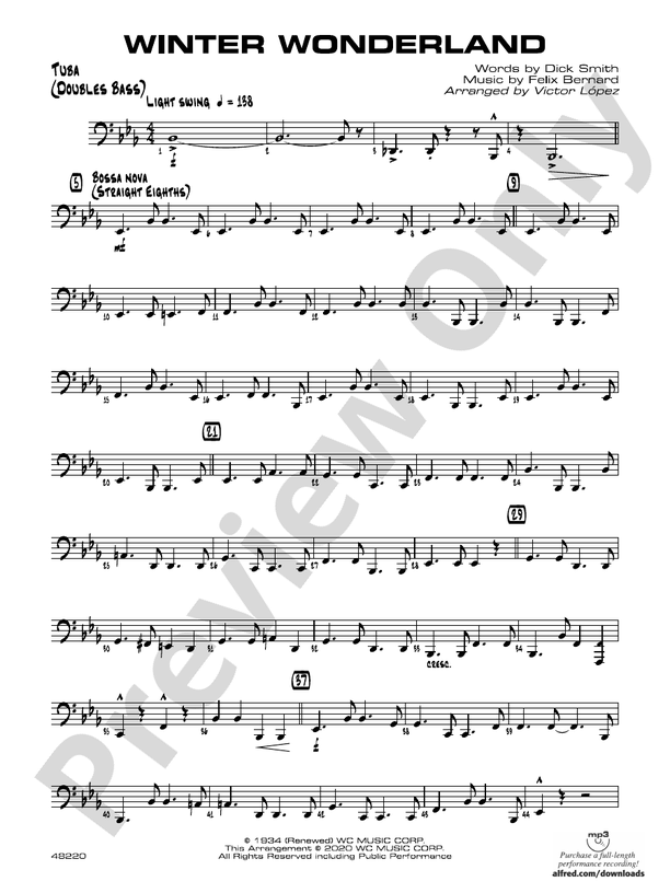 Winter Wonderland: Tuba: Tuba Part - Digital Sheet Music Download