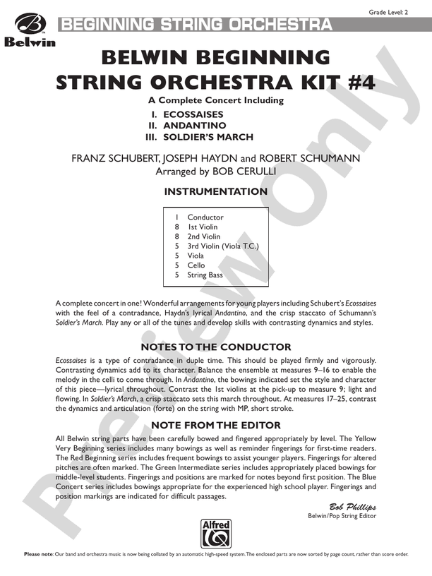 Belwin Beginning String Orchestra Kit #4