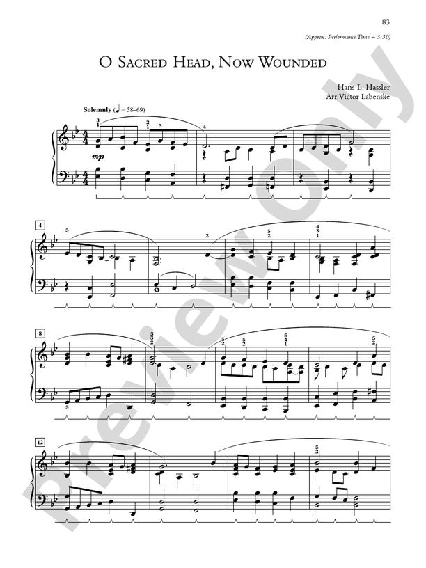 O Sacred Head, Now Wounded - Piano Solo