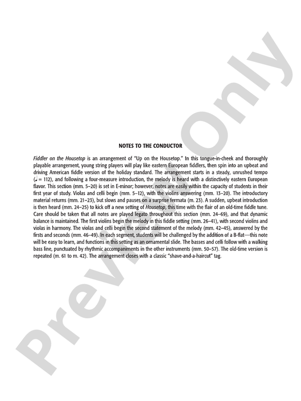 Fiddler on the Housetop: String Orchestra Conductor Score & Parts ...