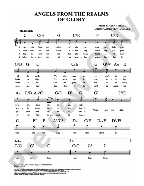 Angels From the Realms of Glory: Lead Sheet: Henry Smart - Digital