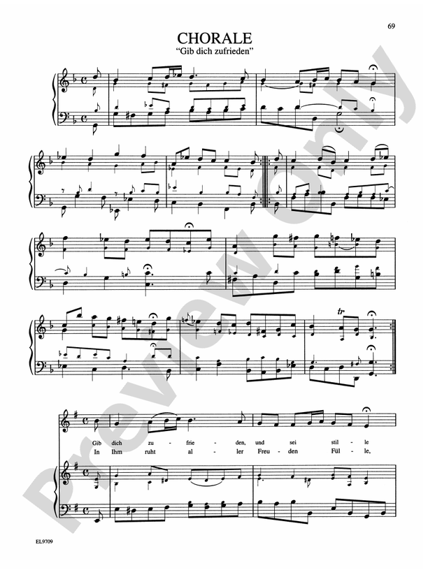 Bach: Notebook for Anna Magdalena Bach: Chorale "Gib dich zufrieden