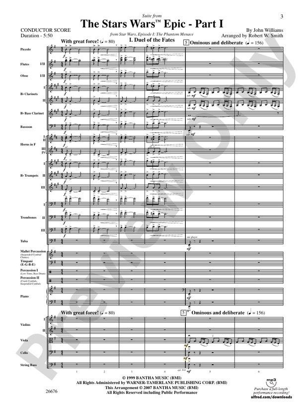 Suite from the Star Wars Epic -- Part I: Score