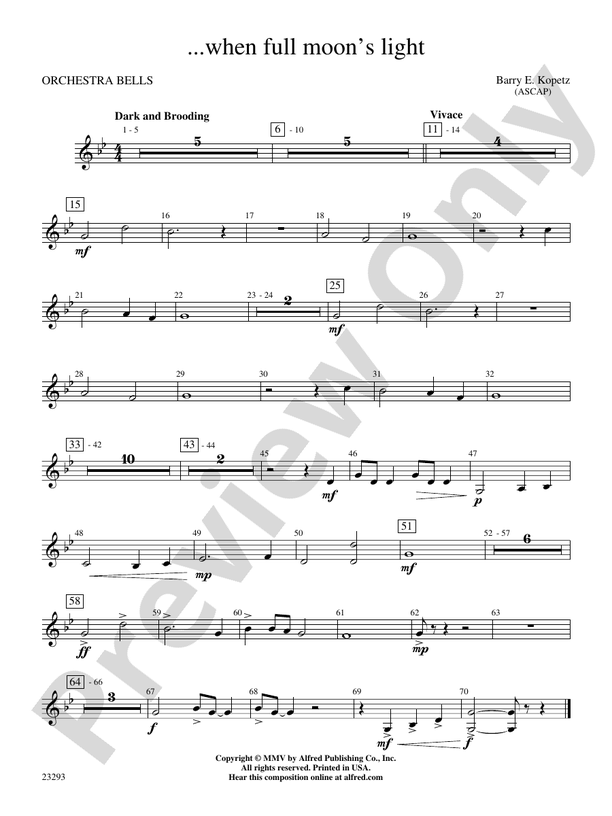 when full moon's light Bells Bells Part Digital Sheet Music Download