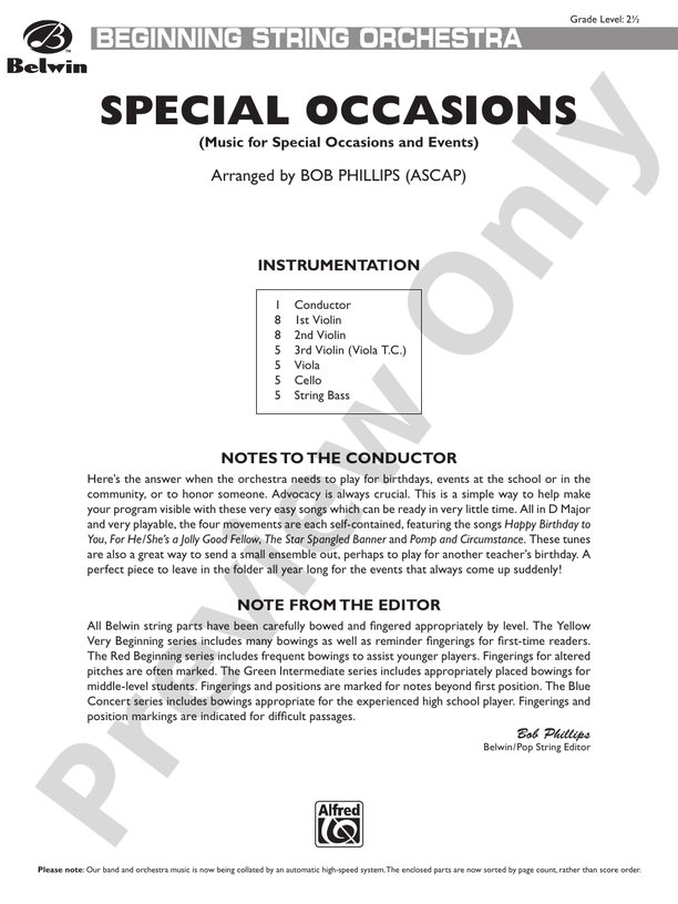 Special Occasions (Music for Special Occasions and Events)