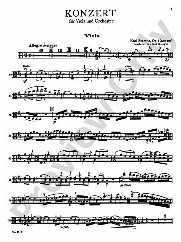 Stamitz: Concerto in D Major, Op. 1