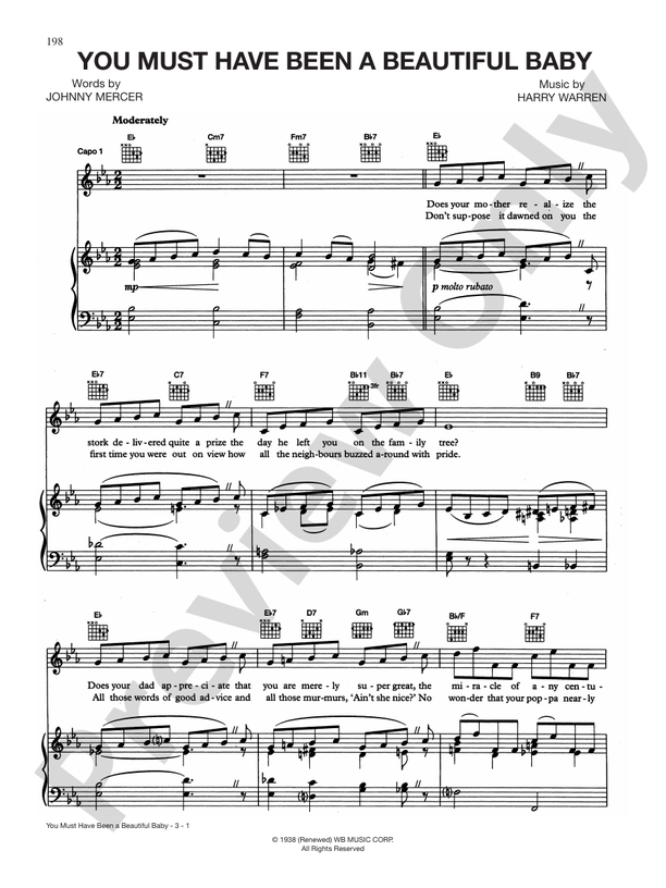 You must have been a beautiful baby piano vocal guitar harry warren
