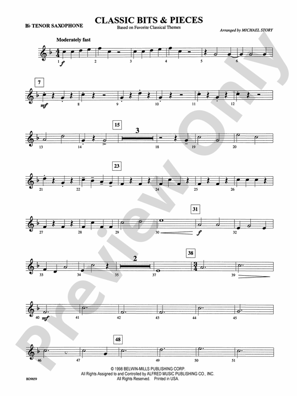 Classic Bits & Pieces (based on Favorite Classic Themes) Bflat Tenor