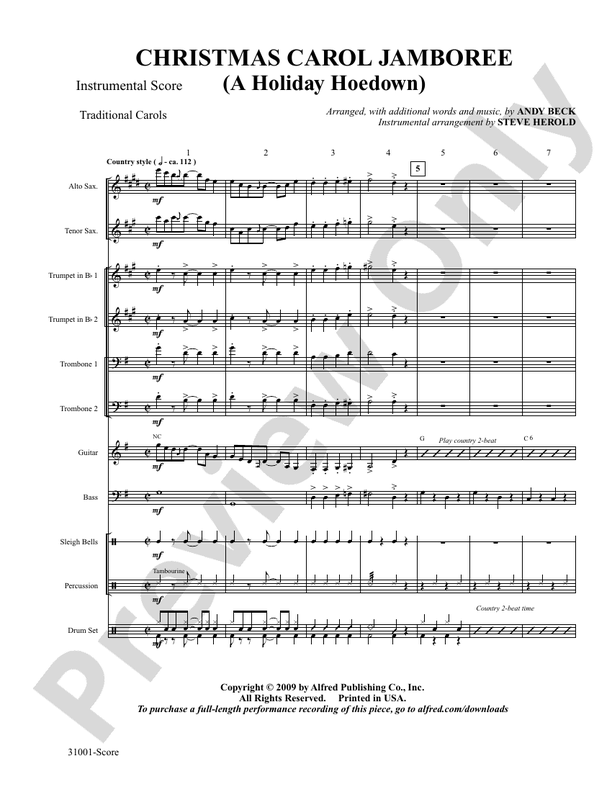 Christmas Carol Jamboree (A Holiday Hoedown) Score Choir Score Digital Sheet Music Download