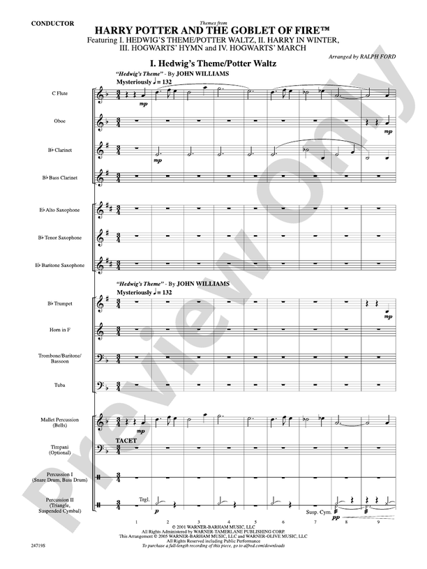 Harry Potter And The Goblet Of Fire, Themes From: Concert Band ...