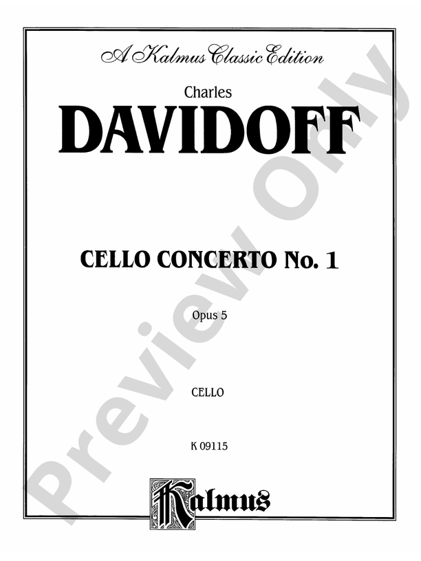 Davidoff: Cello Concerto No. 1